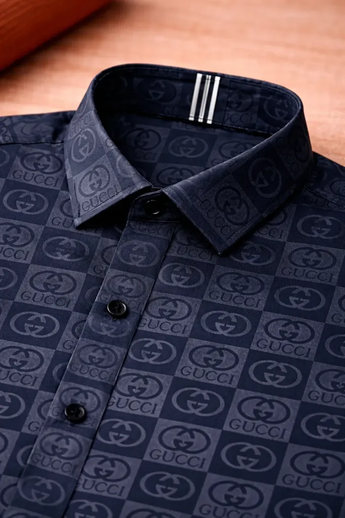 [MS-SH-1047-M] Grey Modern Pattern Shirt (M)