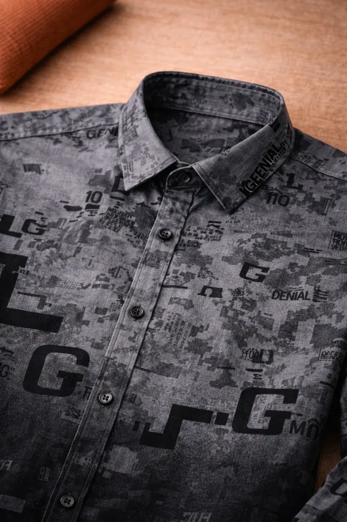 [MS-SH-1008-M] ModeSquare Ash Urban Shirt (M, ASH GREY)