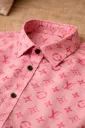 Peach Monogram Print Shirt