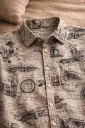 Beige Vintage Sketch Shirt